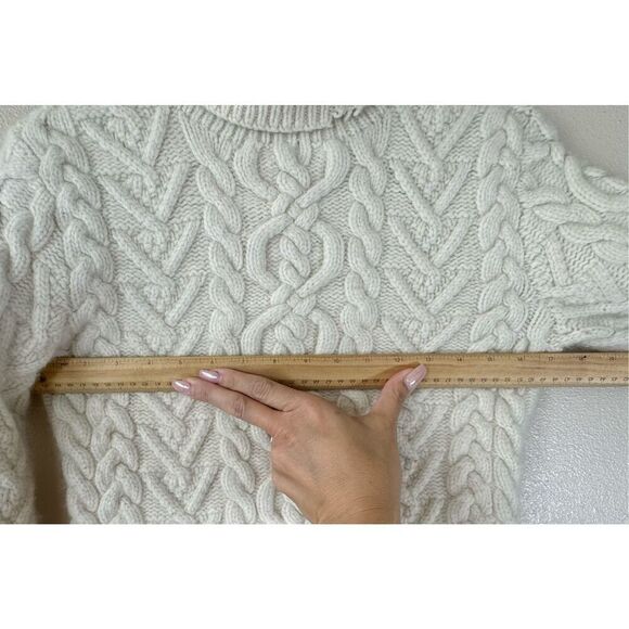 Lauren by Ralph Lauren Rabbit Hair & Wool Blend Cable Knit Turtleneck Sweater S - Picture 10 of 11